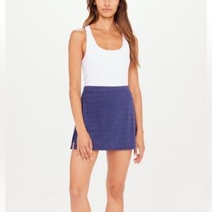 NWT The Upside Sportif Paula Side Split Skirt Skort Navy Sz Small Activewear